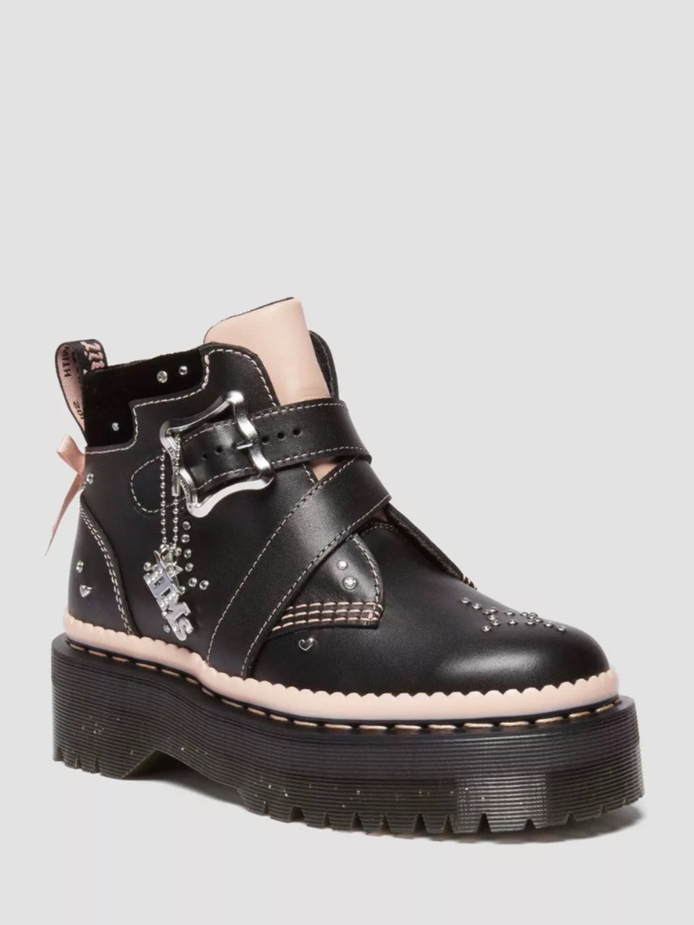 Dr. Martens Women's LIMITED EDITION Caitie Quad Buckle Powder Pink Boots US 8